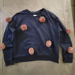 Gymboree Girls Size 10-12 Blue Sweater with pom pom - PRE OWNED